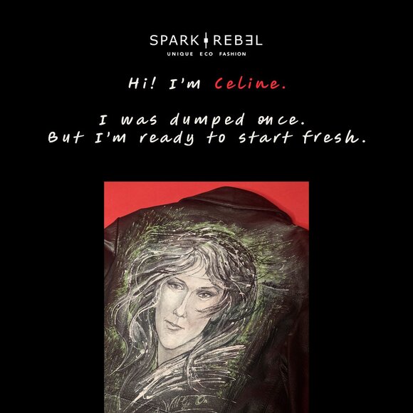 ⭐ Vintage Upcycled Celine Dion Leather Jacket – One-of-a-Kind Diva Art Coat - Picture 10 of 12